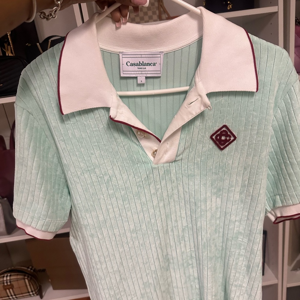 Casablanca Mint Green Polo Shirt